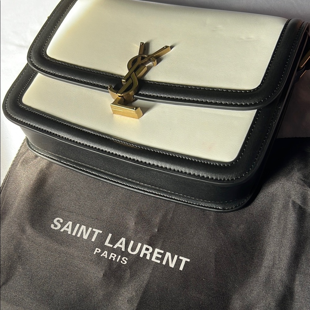 Saint Laurent Two-Tone Leather Shoulder Bag